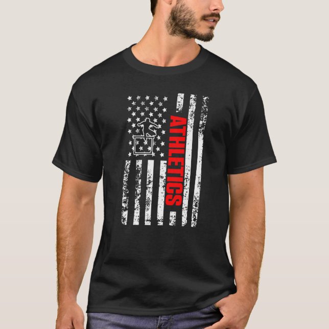 Camiseta US American Flag Sports Patriotic Athletics Premiu (Frente)