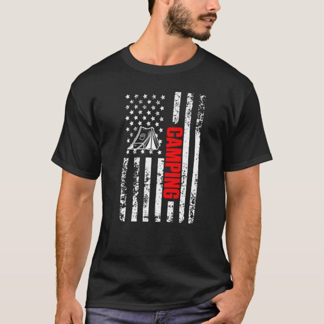 Camiseta US American Flag Sports Patriotic Camping Premium (Frente)