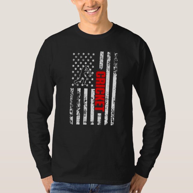 Camiseta US American Flag Sports Patriotic Cricket Premium (Frente)