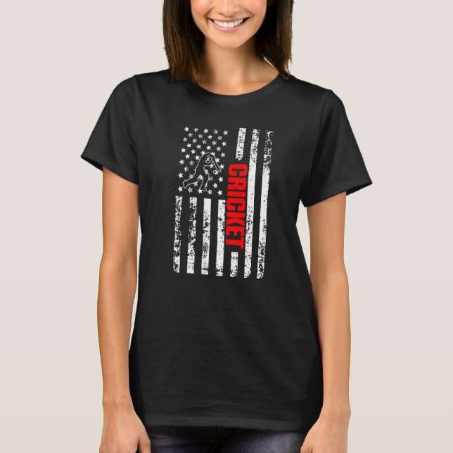 Camiseta US American Flag Sports Patriotic Cricket Premium (Frente)