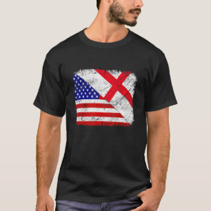 Camiseta US American Flag & X0008 England Flag Patriotic
