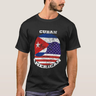 Camiseta Us And Cuba Flag Half Cuban Half American