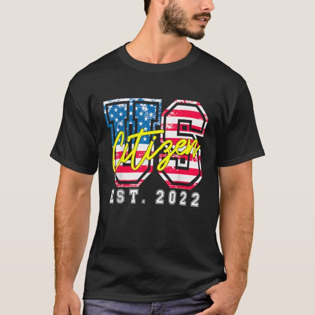 Camiseta US Citizen Est 2022 American Flag Estados Unidos d (Frente)
