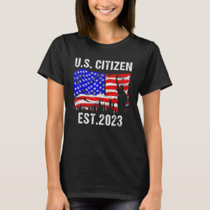 Camiseta US Citizen Est 2023 EUA Cidadania Americana Bandei