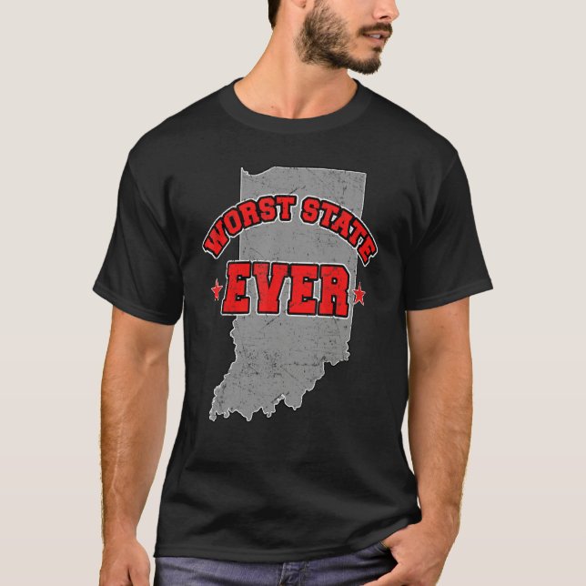 Camiseta US Citizen Proud America Land Map Worst State Indi (Frente)