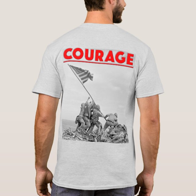 Camiseta US COMBAT SQUAD COURAGE - Batalha de Iwo Jima (Verso)