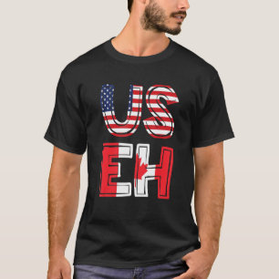 Camiseta US EH American Canadian Flag Barbecue Meat Smoker
