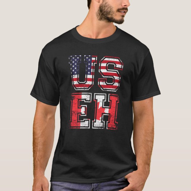 Camiseta Us Eh American Canadian Memory Cote (Frente)