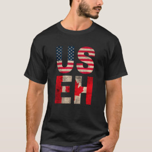 Camiseta US EH EUA CANADÁ Flag retro vintage homens mulhere