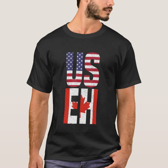 Camiseta US EH Funny American Canada Canada Flag_1 (Frente)