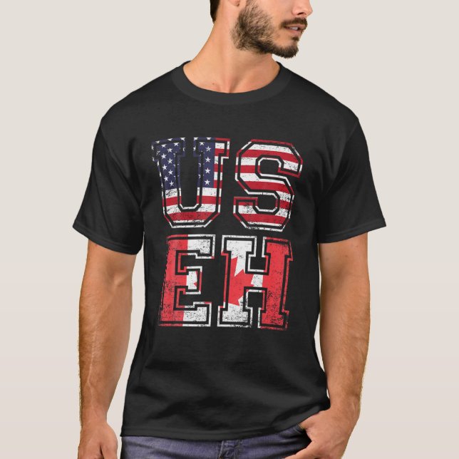 Camiseta US EH T American Canadian Funny Memote Cotação (Frente)