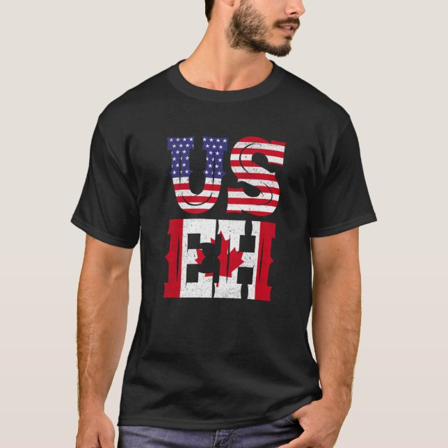 Camiseta US EH T American Canadian Funny Memote Cotação (Frente)