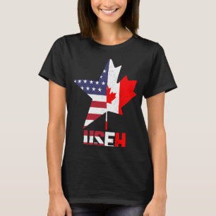 Camiseta US En Canada Canadian American Flag Pride Patrioti