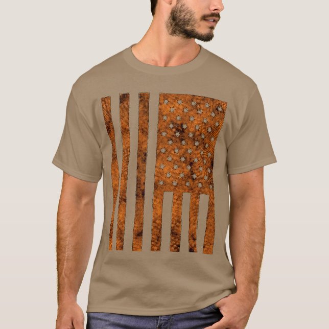Camiseta US EUA American Flag Grunge (Frente)
