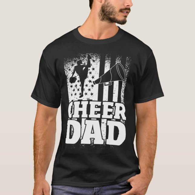 Camiseta US Flag Cheerleading Father Cheer Dad (Frente)