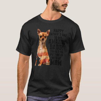 Camiseta Us Flag Chihuahua Dad Happy Fathers Day My Amazing