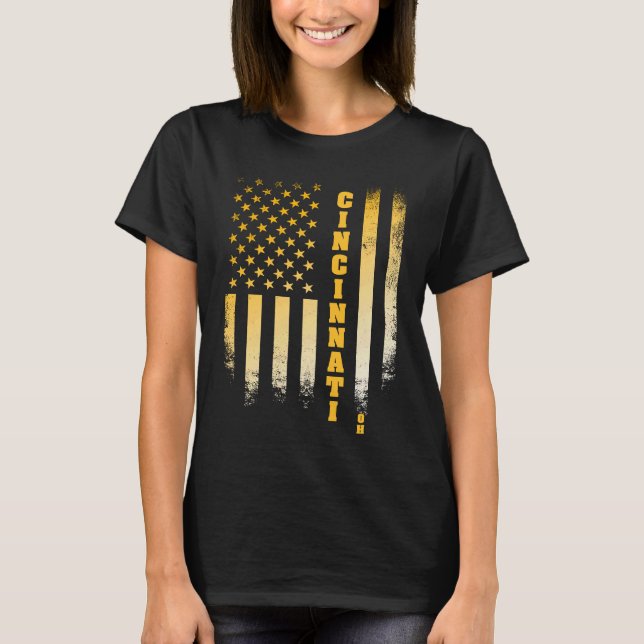 Camiseta US Flag Cincinnati OH Ohio Patriotic (Frente)