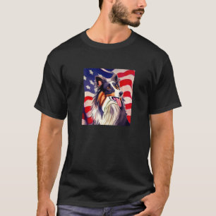 Camiseta US Flag Collie Dog Patriotic Pet American Patrioti