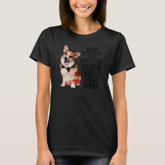 Camiseta Us Flag Corgi Dad Happy Fathers Day My Amazing Dad