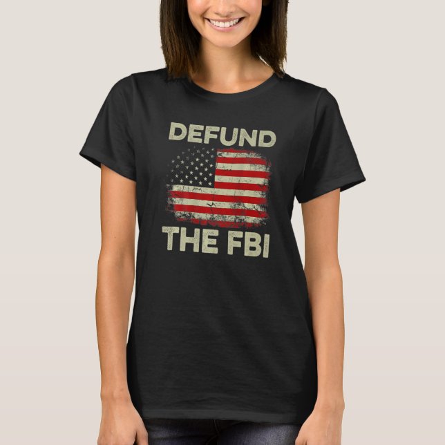 Camiseta US Flag Defund the FBI Premium (Frente)