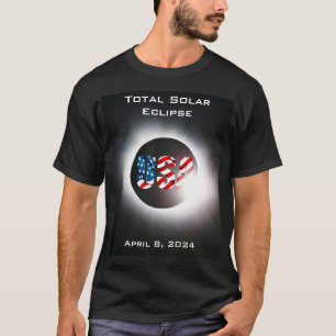 Camiseta US FLAG Elipse solar total, 8 de abril de 2024