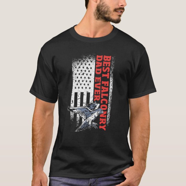 Camiseta US Flag Falconry Dad (Frente)