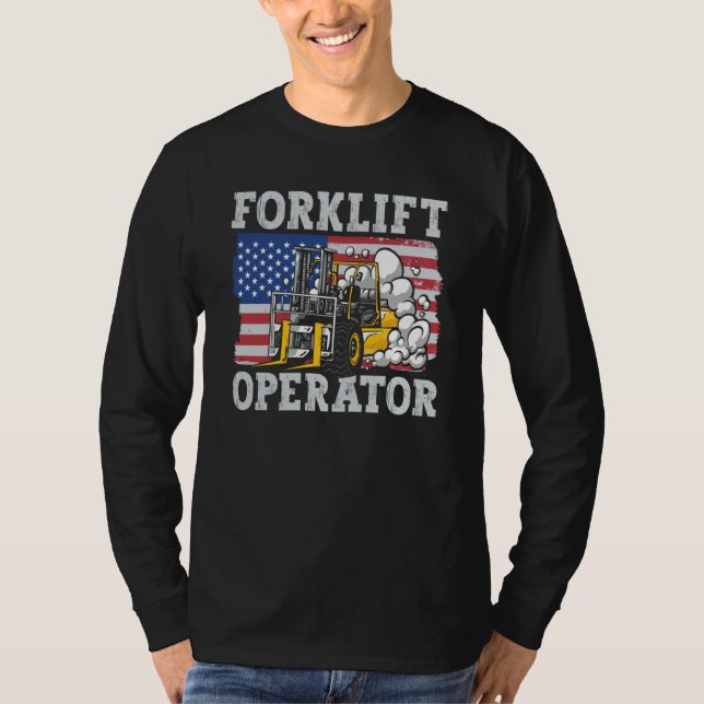 Camiseta Us Flag Forklift Operator (Frente)