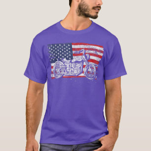 Camiseta US Flag Motorcycle United States Motorbike Biking