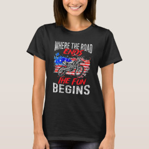 Camiseta US Flag MX Motocross Onde a estrada termina a dive