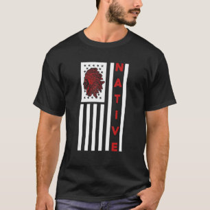 Camiseta US Flag Native American Headdress Indian Blood