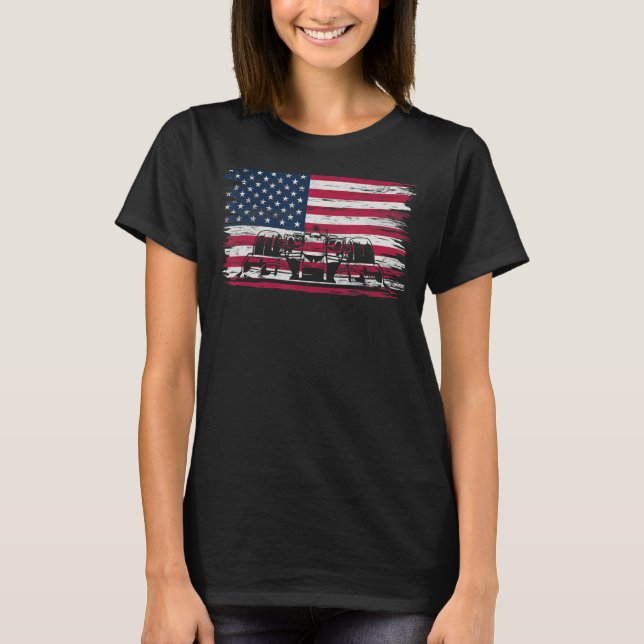 Camiseta US Flag Patriot Formula Racing Lovers Car Fan (Frente)