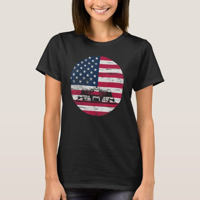 Camiseta US Flag Patriot Formula Racing Lovers Car Fan_2 (Frente)