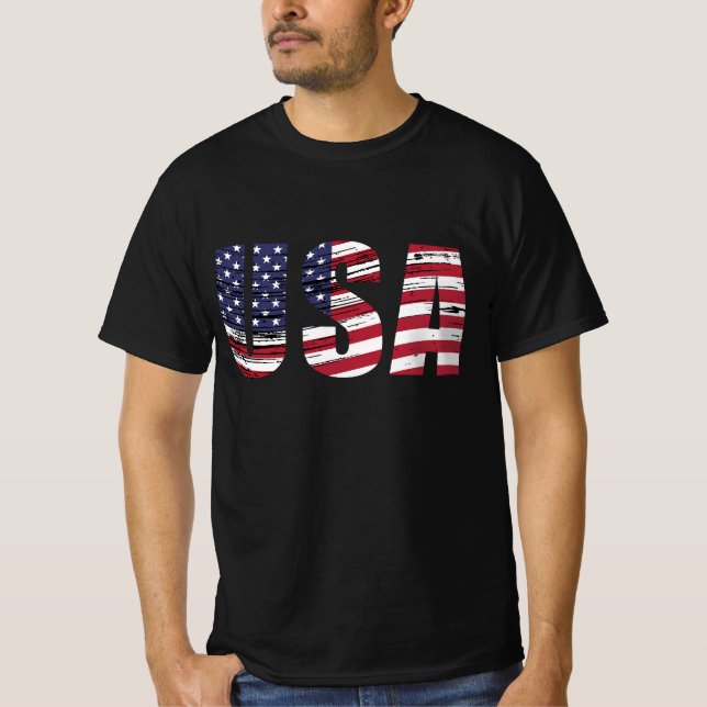 Camiseta US FLAG Patriotic 4 de julho (Frente)