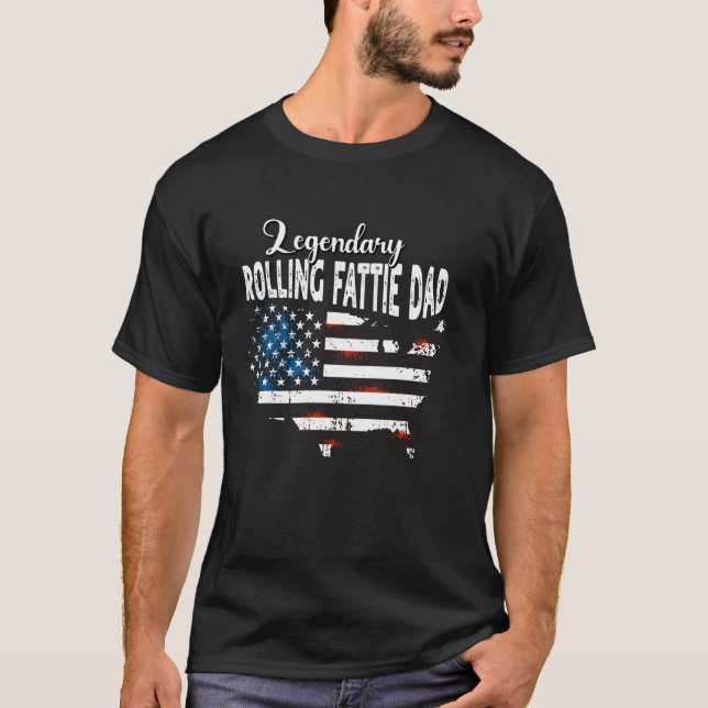 Camiseta US Flag Rolling Fattie Cat Dad Rolling Fatties (Frente)