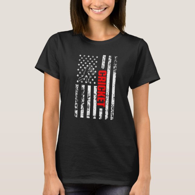 Camiseta US Flag Sports Patriotic Cricket Premium (Frente)