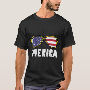 Camiseta US Flag Sunglass Merica Memorial Day Men W