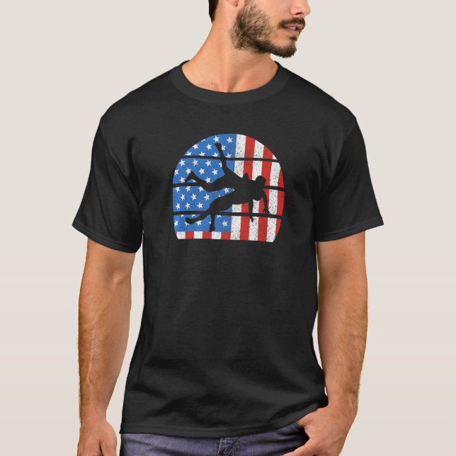 Camiseta US Flag USA Wrestler American Flag Wrestle Men Boy (Frente)