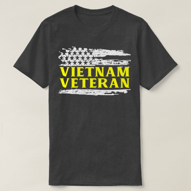 Camiseta US Flag Vietnam Veteran (Frente do Design)
