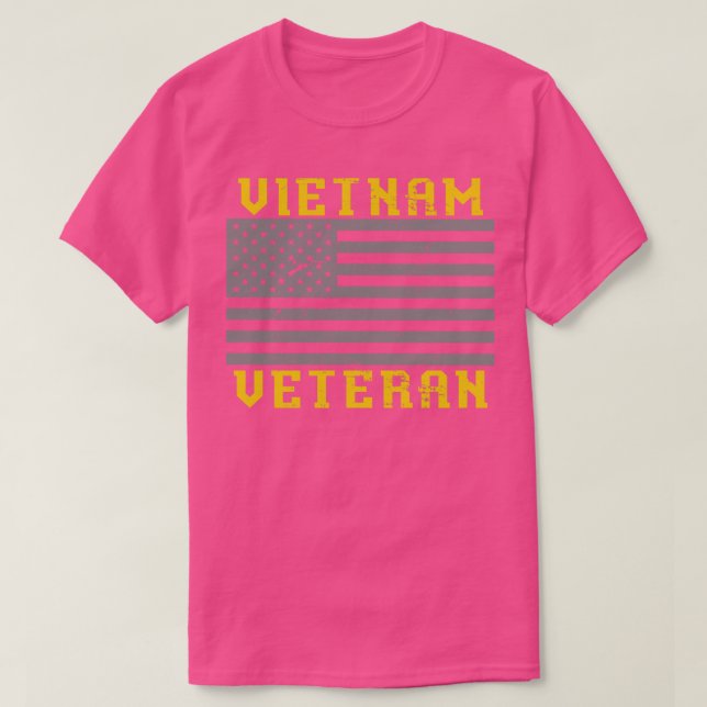 Camiseta US Flag Vietnam Veteran 1 (Frente do Design)