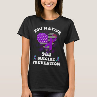Camiseta Us Flag You 988 Suicide Prevention Awareness Ribbo