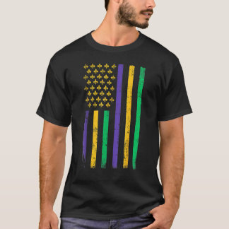 Camiseta Us Mardi Gras Sinalizador Da Celebração Para Homen
