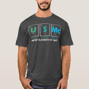 Camiseta US MC Elementos Primários Da Mesa Periódica De Seg