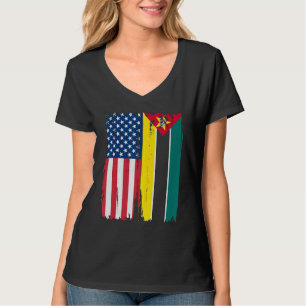 Camiseta US Moçambique Meia Raízes de Bandeira Americanas