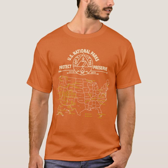 Camiseta Us National Park Camping All 63 Us National Par (Frente)