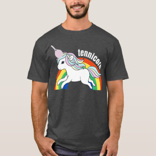 Camiseta US Open Cute Tênis Racket Rainbow Unicorn