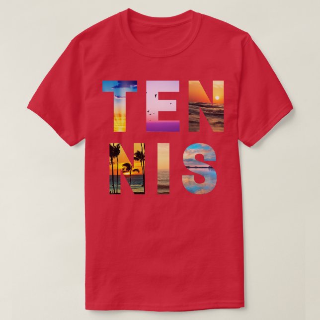 Camiseta US Open Fotografia Sunset Letters Tênis 1 (Frente do Design)