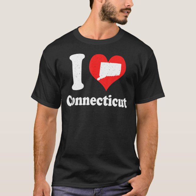 Camiseta US Proud Citizen America Love State I Heart Connec (Frente)
