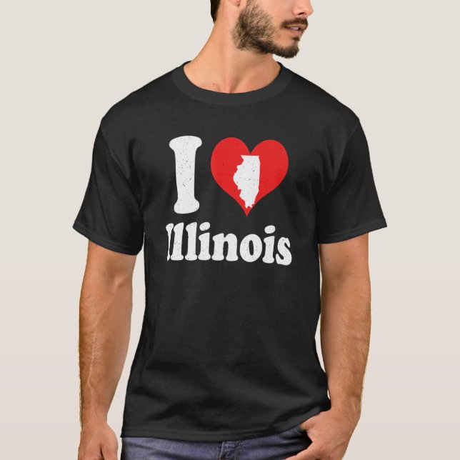 Camiseta US Proud Citizen America Love State I Heart Illino (Frente)