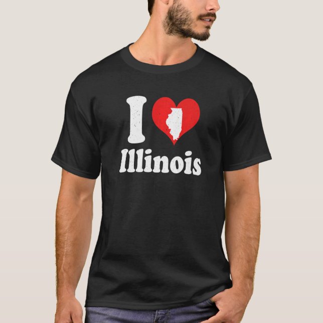 Camiseta US Proud Citizen America Love State I Heart Illino (Frente)