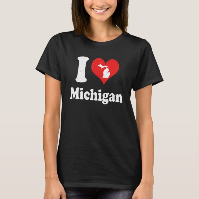 Camiseta US Proud Citizen America Love State I Heart Michig (Frente)